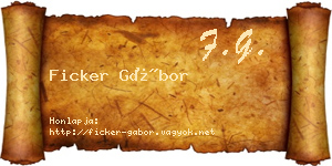 Ficker Gábor névjegykártya